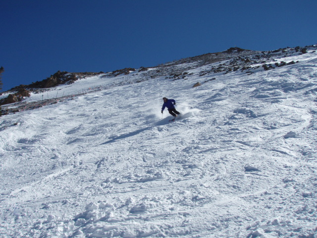 Another Picture of Karl Kelman skiing Over The Rainbow at Loveland Basin