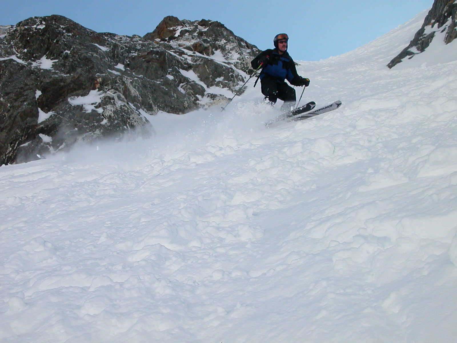 Geoff Anderson on a steep ski run in the Alps in 2008.